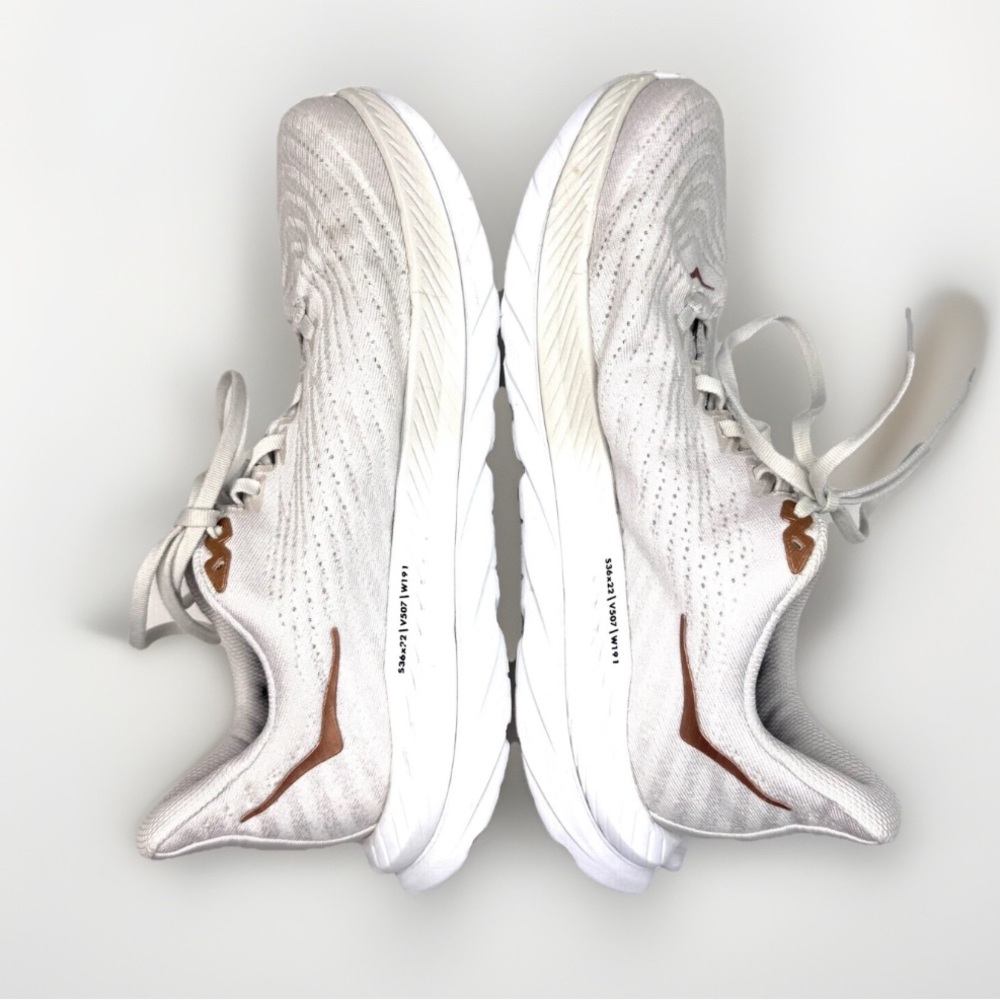Hoka Mach 5 White Copper Athletic Running Shoe Women’s Size 9 - Picture 9 of 14